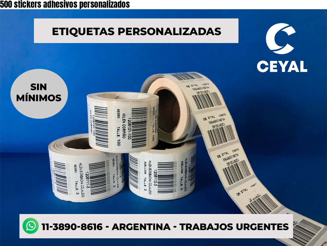 500 stickers adhesivos personalizados