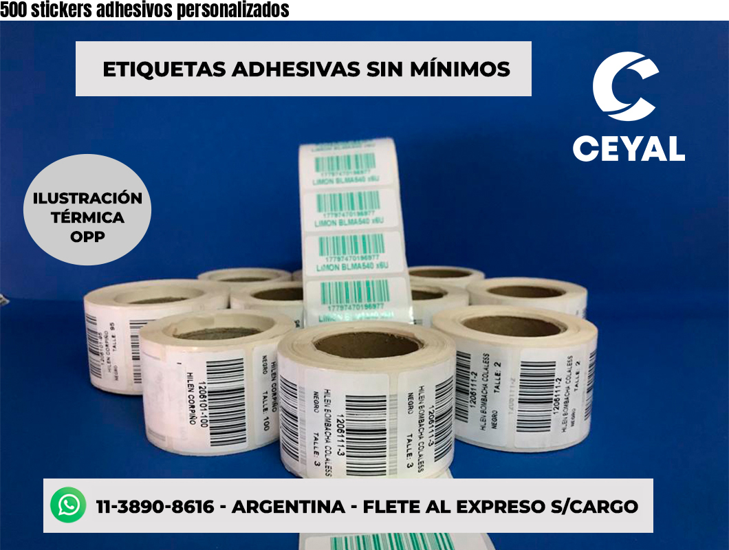 500 stickers adhesivos personalizados