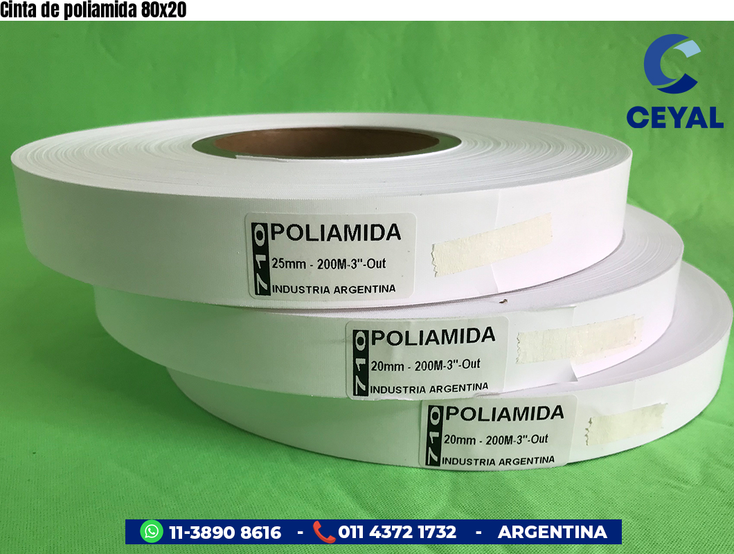 Cinta de poliamida 80×20