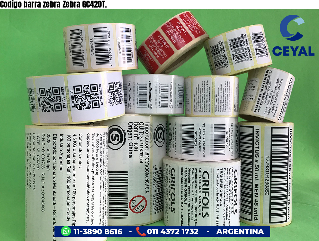 Codigo barra zebra Zebra GC420T.