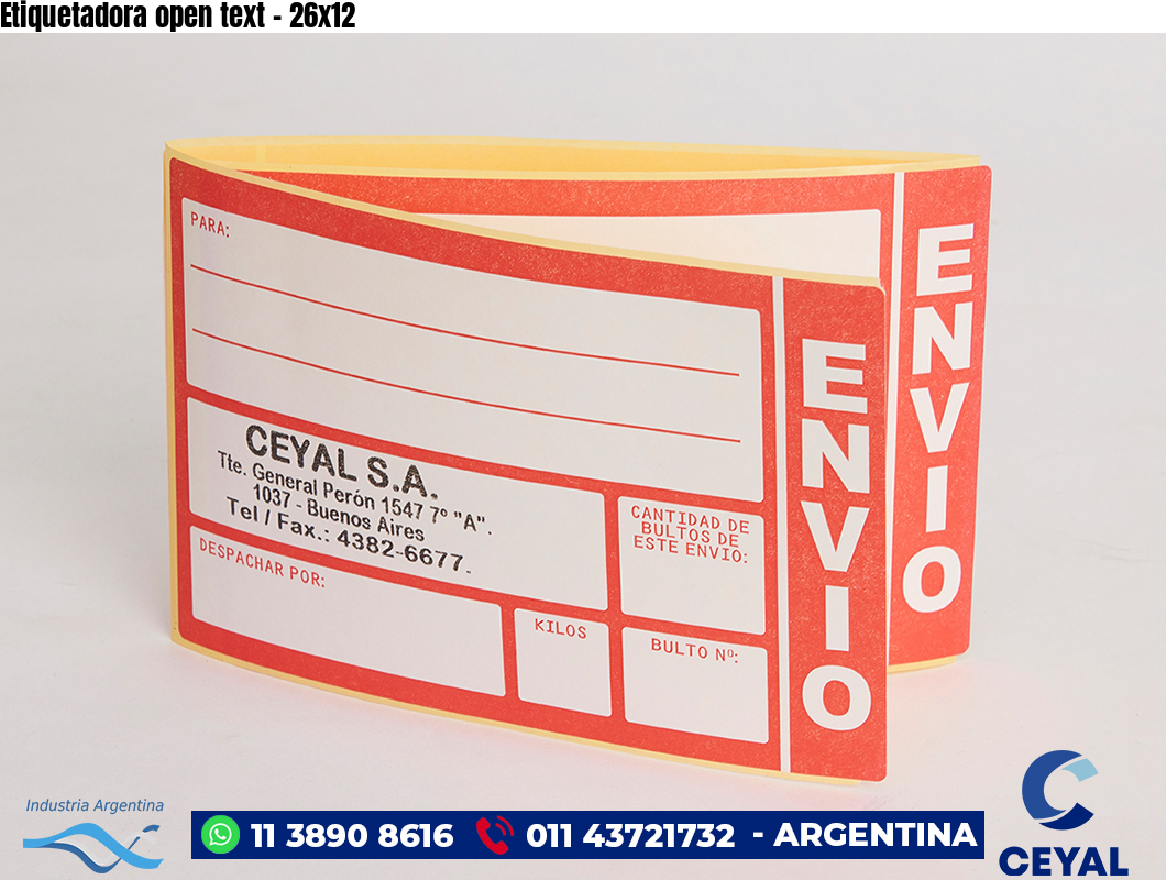 Etiquetadora open text - 26x12