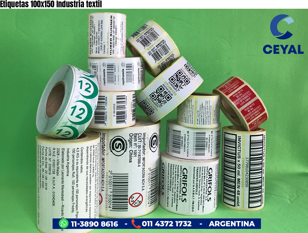Etiquetas 100x150 Industria textil