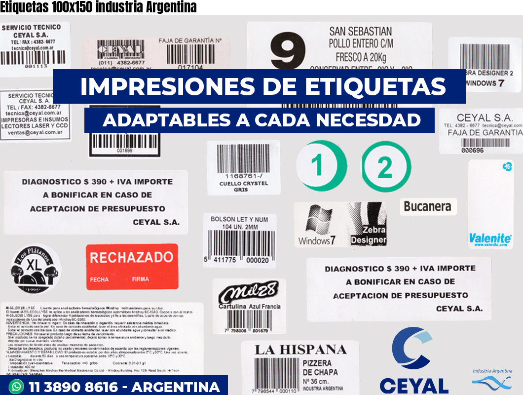 Etiquetas 100x150 industria Argentina