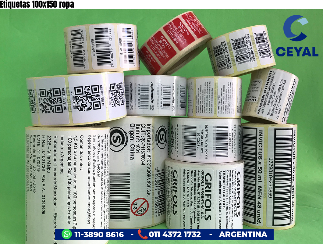 Etiquetas 100x150 ropa