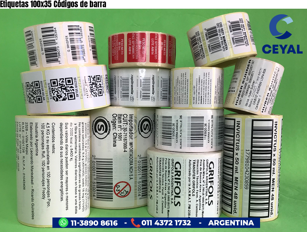 Etiquetas 100x35 Códigos de barra