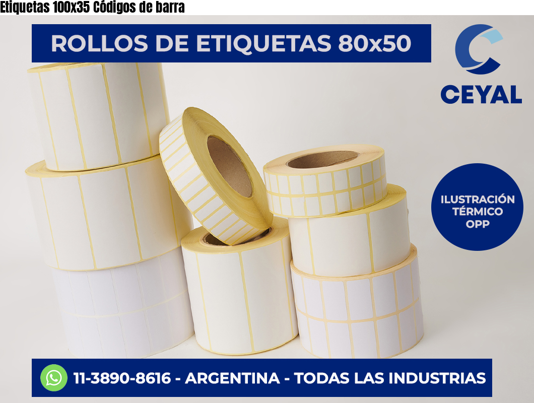Etiquetas 100x35 Códigos de barra