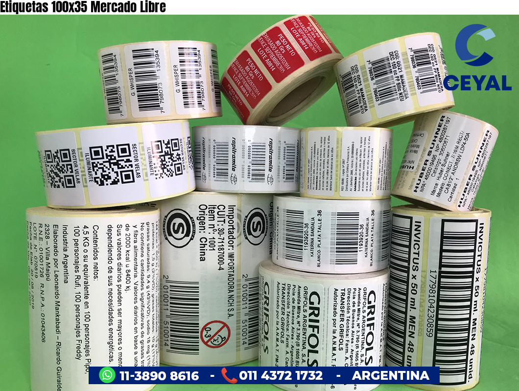Etiquetas 100x35 Mercado Libre