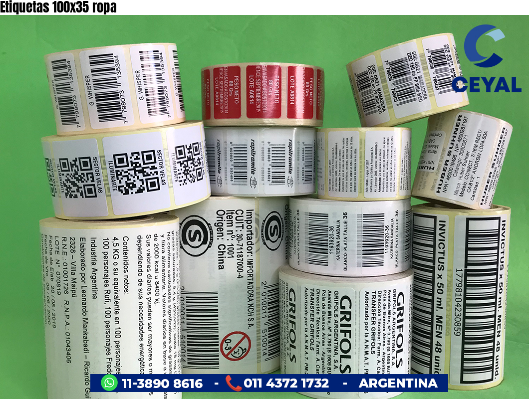 Etiquetas 100x35 ropa