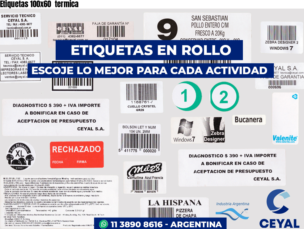 Etiquetas 100x60  termica