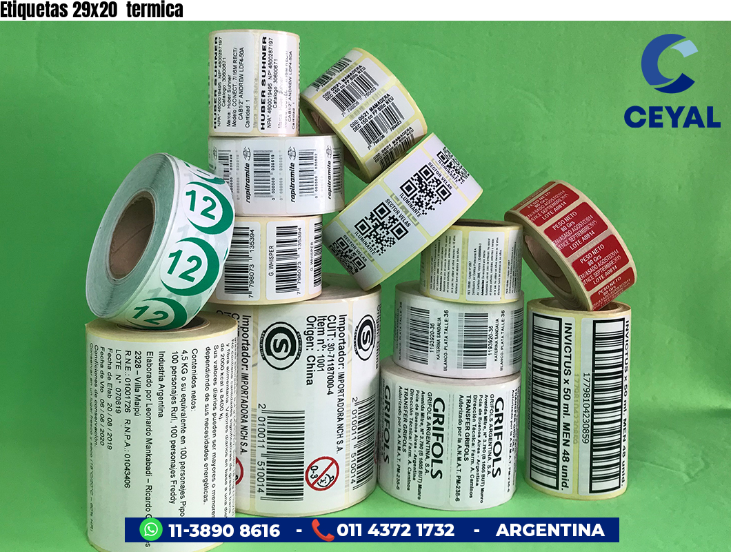 Etiquetas 29x20  termica