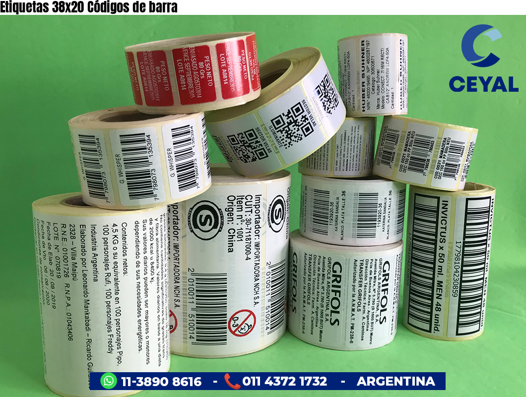 Etiquetas 38x20 Códigos de barra