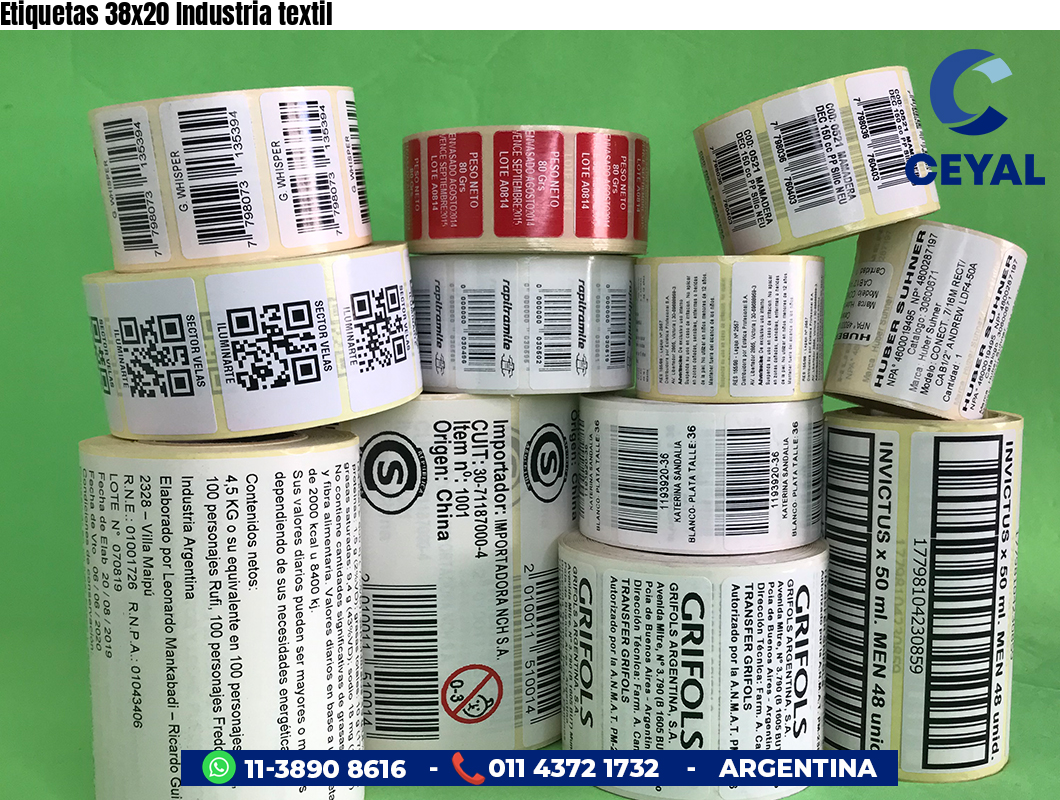 Etiquetas 38x20 Industria textil