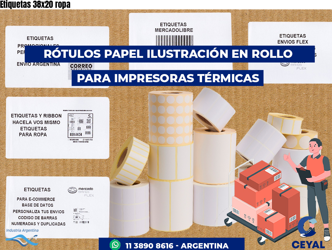 Etiquetas 38x20 ropa