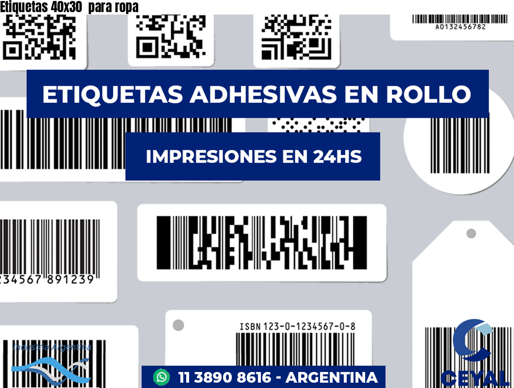 Etiquetas 40x30  para ropa
