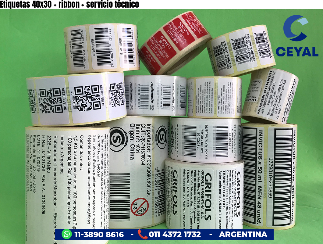 Etiquetas 40x30   ribbon   servicio técnico