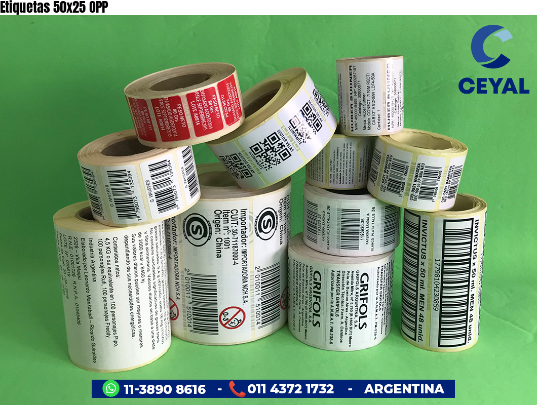 Etiquetas 50x25 OPP