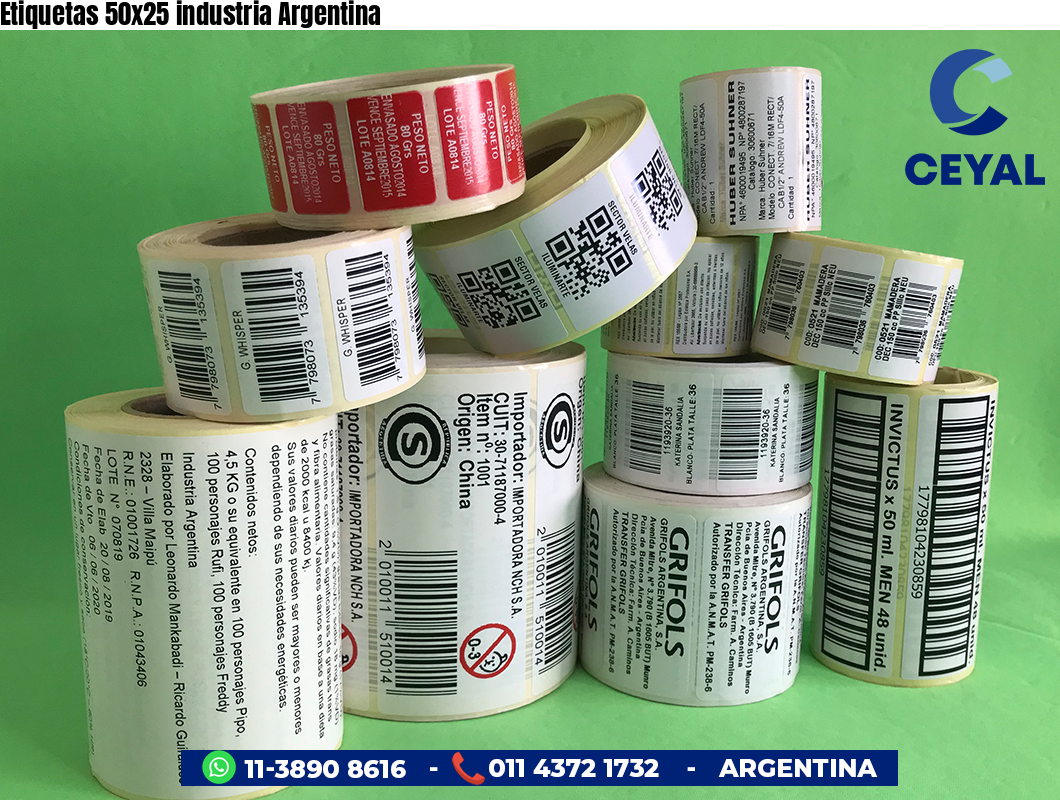 Etiquetas 50x25 industria Argentina