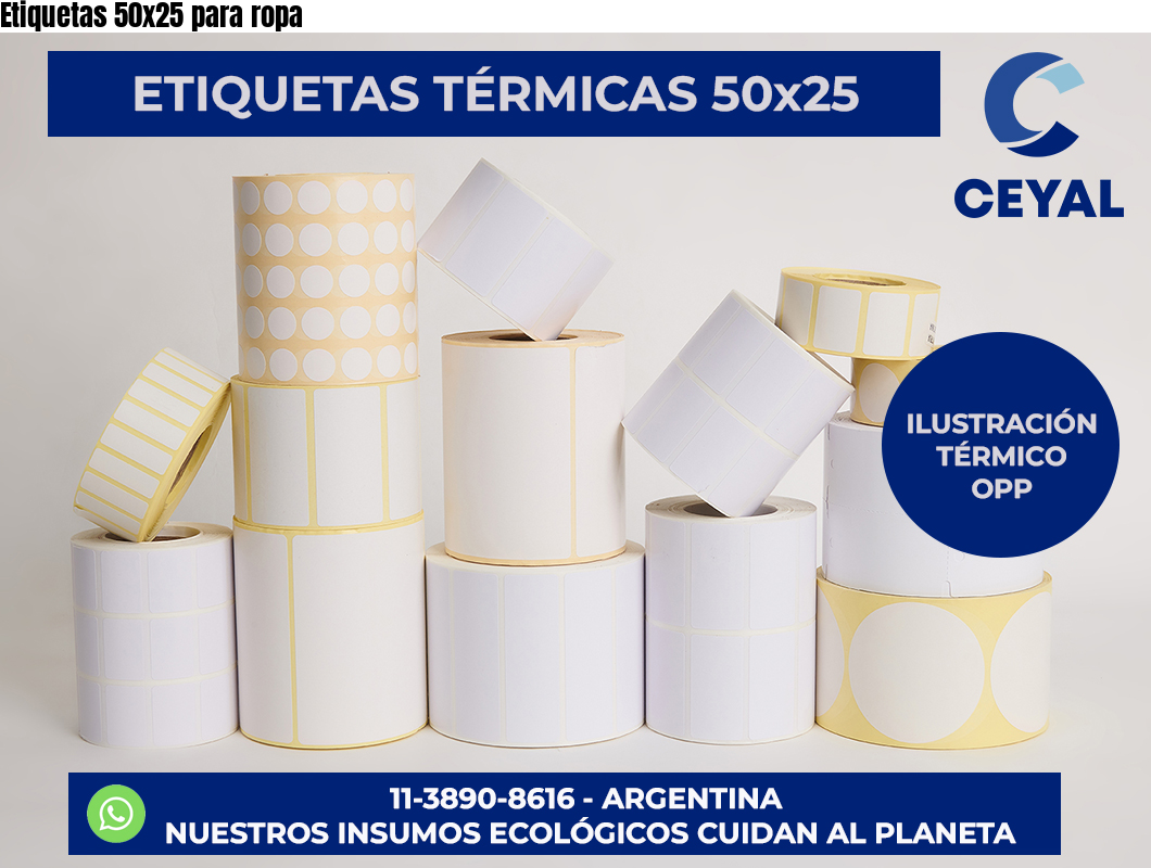 Etiquetas 50x25 para ropa