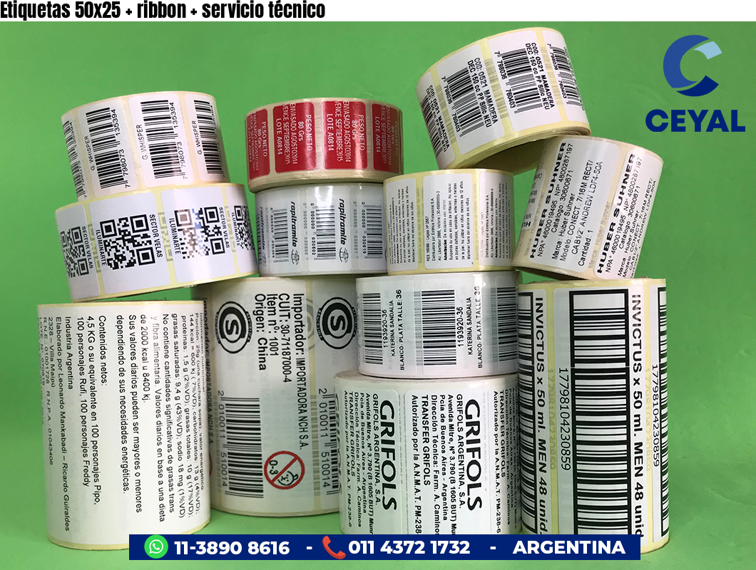 Etiquetas 50x25   ribbon   servicio técnico