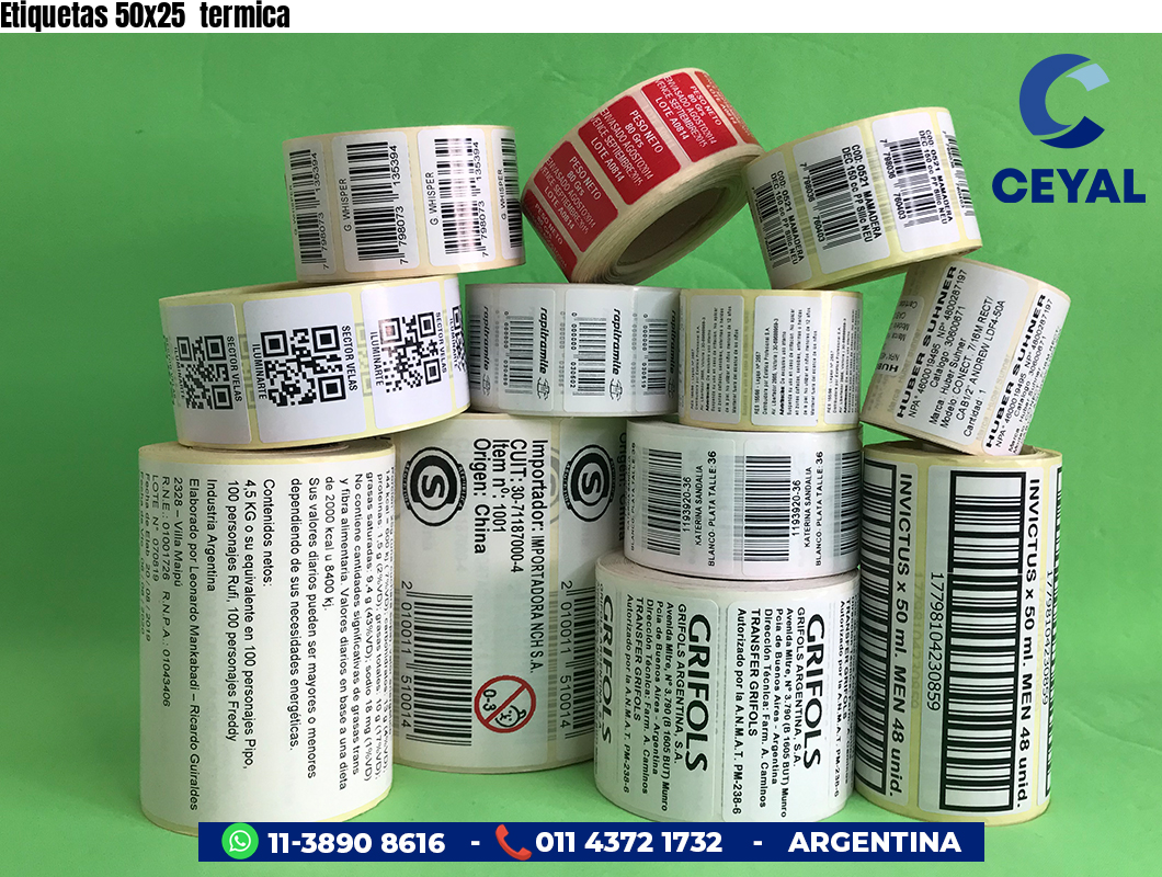 Etiquetas 50x25  termica