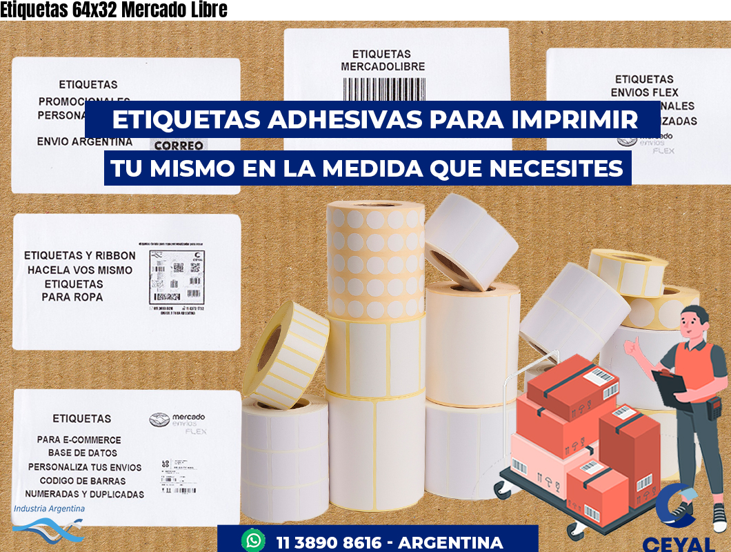 Etiquetas 64x32 Mercado Libre
