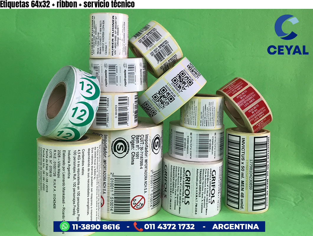 Etiquetas 64x32   ribbon   servicio técnico