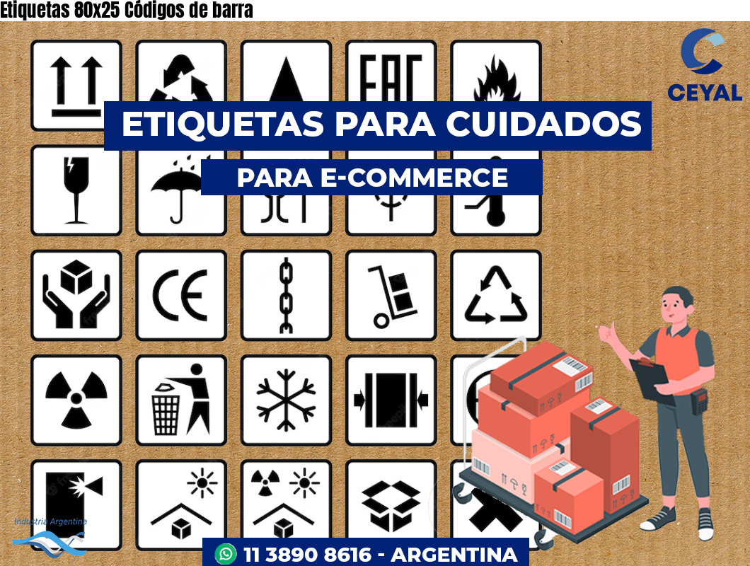 Etiquetas 80x25 Códigos de barra