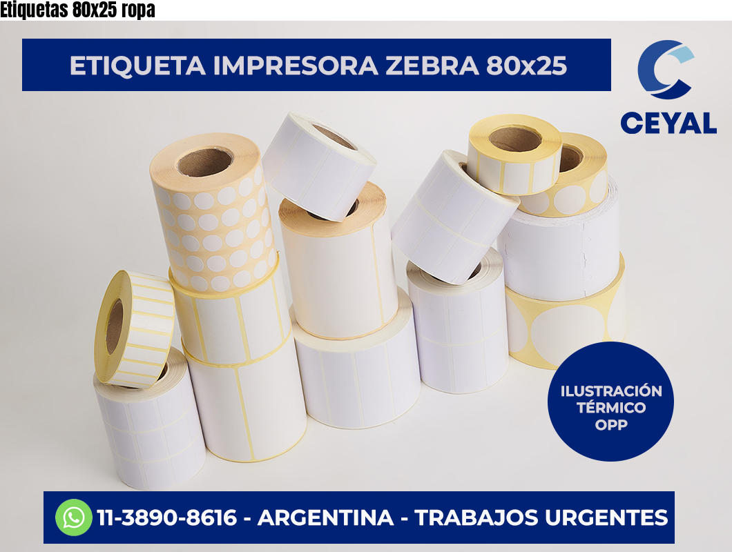 Etiquetas 80x25 ropa