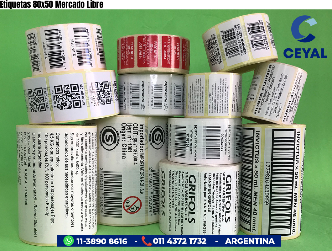 Etiquetas 80x50 Mercado Libre