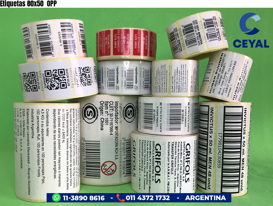 Etiquetas 80x50  OPP