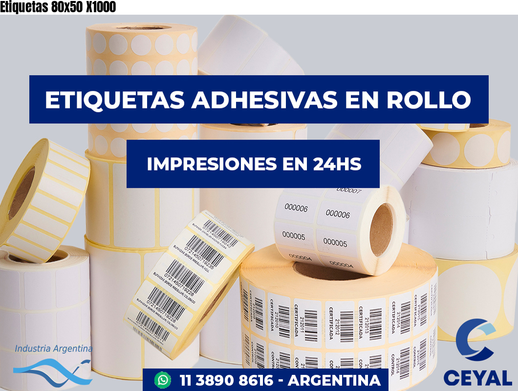 Etiquetas 80x50 X1000