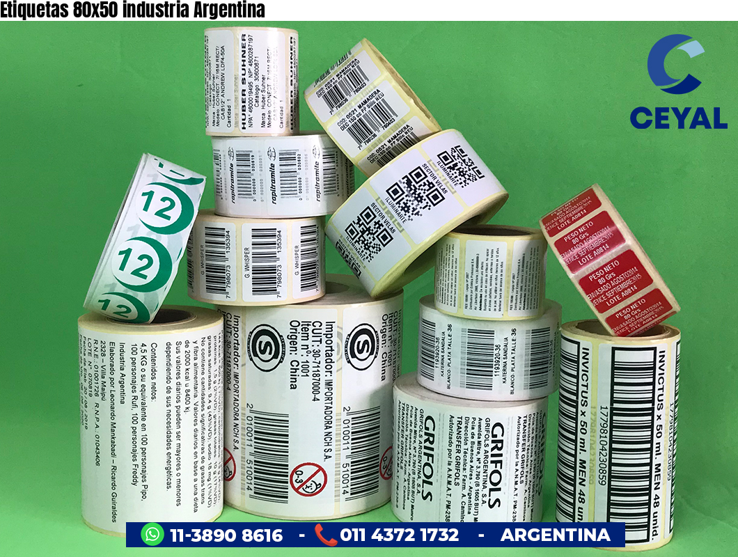 Etiquetas 80x50 industria Argentina