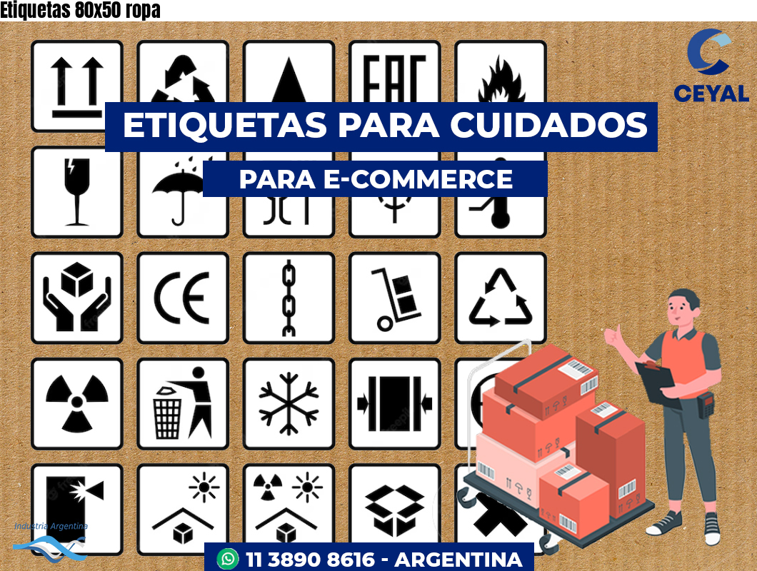 Etiquetas 80x50 ropa