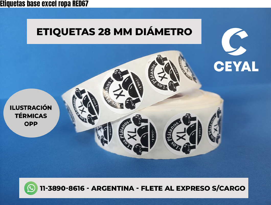 Etiquetas base excel ropa RED67
