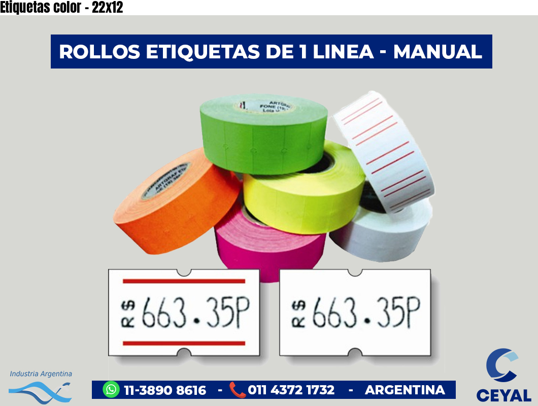 Etiquetas color - 22x12