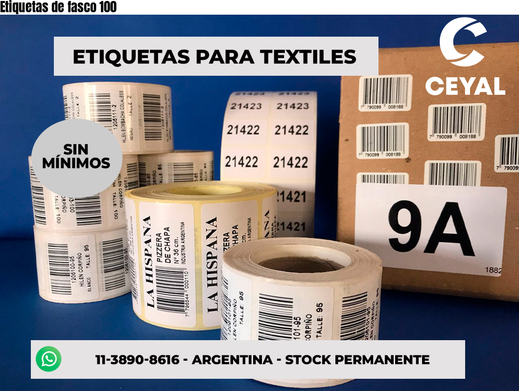 Etiquetas de fasco 100