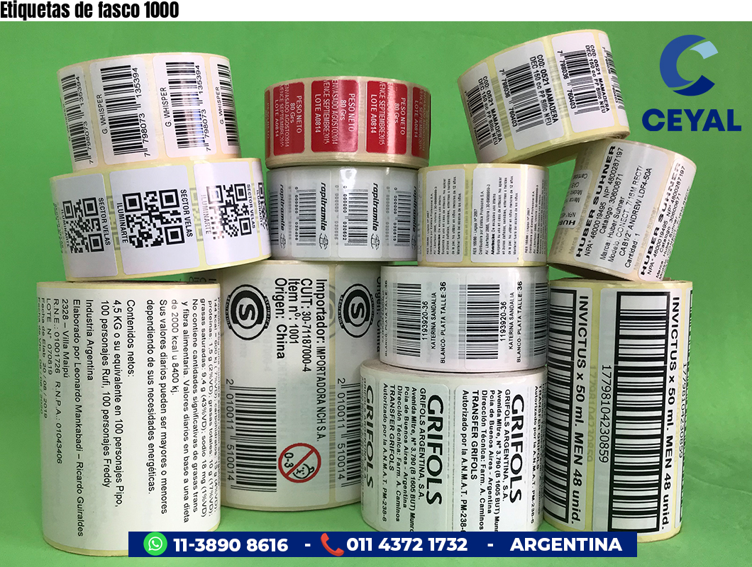 Etiquetas de fasco 1000