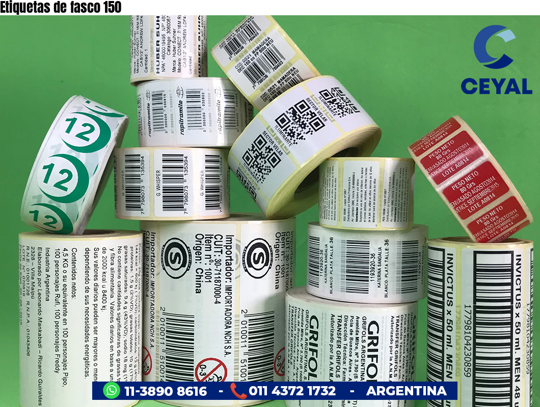 Etiquetas de fasco 150