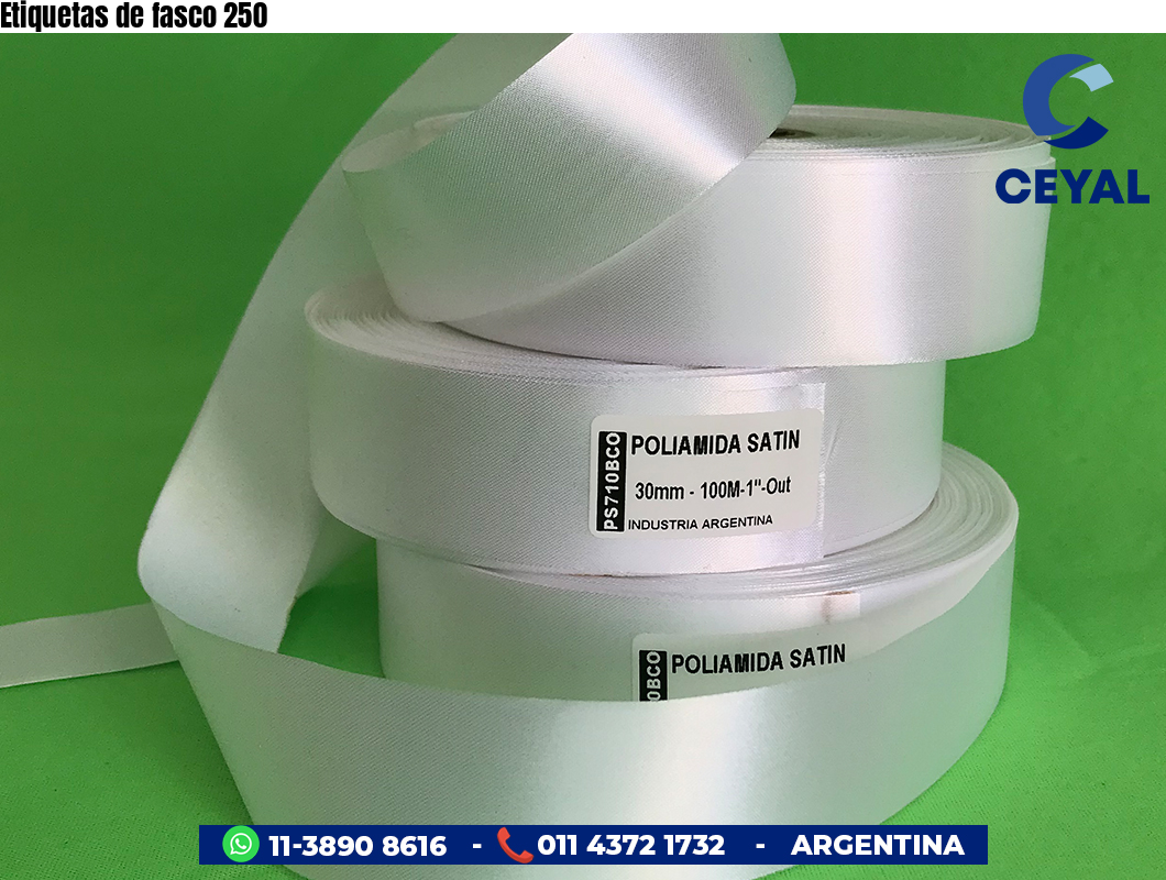 Etiquetas de fasco 250