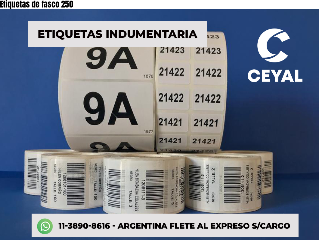 Etiquetas de fasco 250