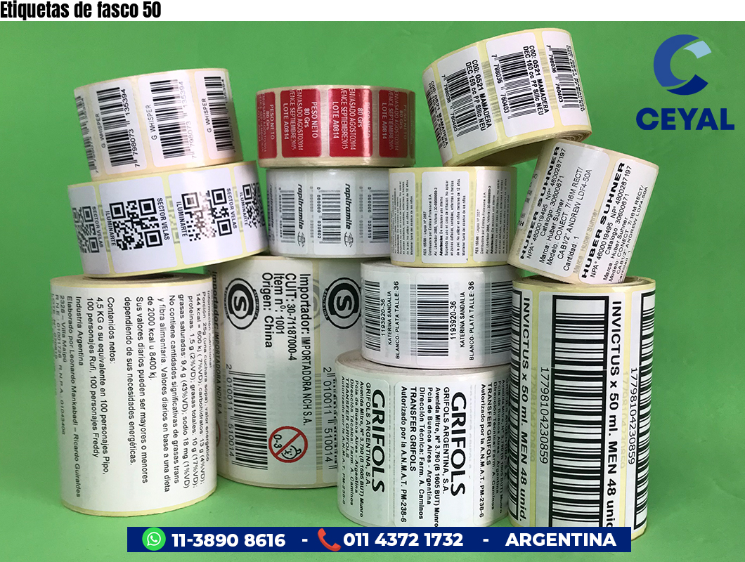 Etiquetas de fasco 50