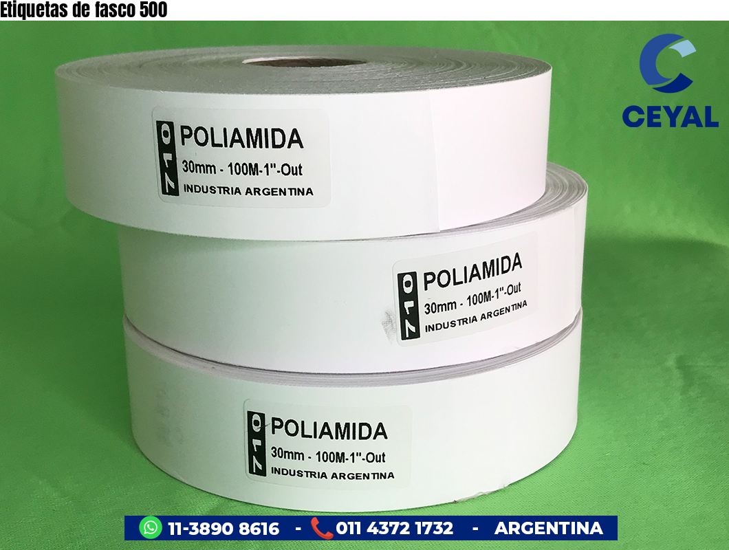 Etiquetas de fasco 500