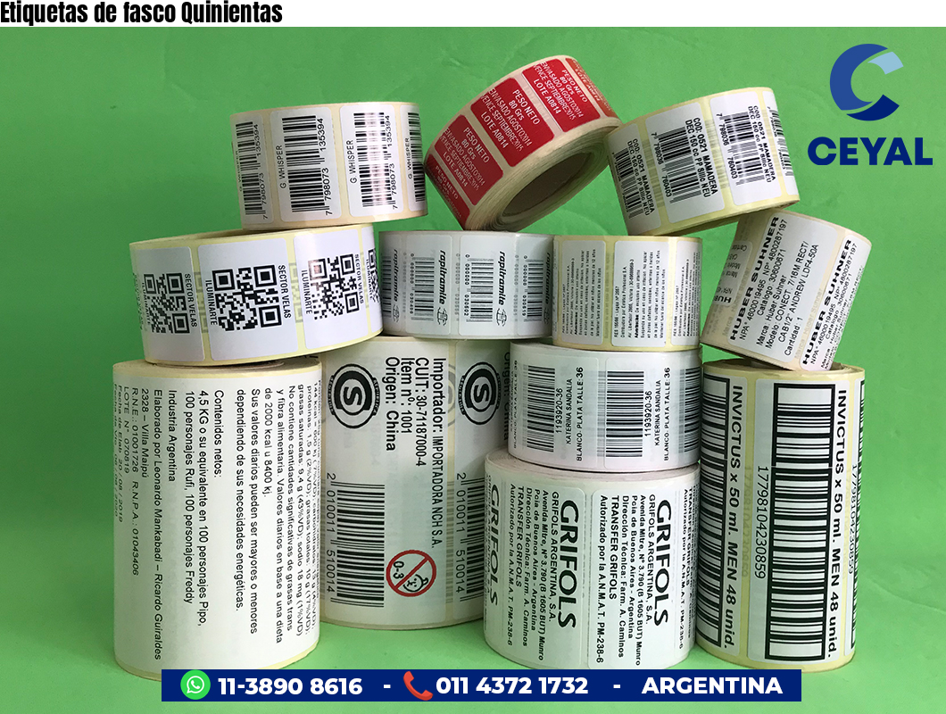Etiquetas de fasco Quinientas