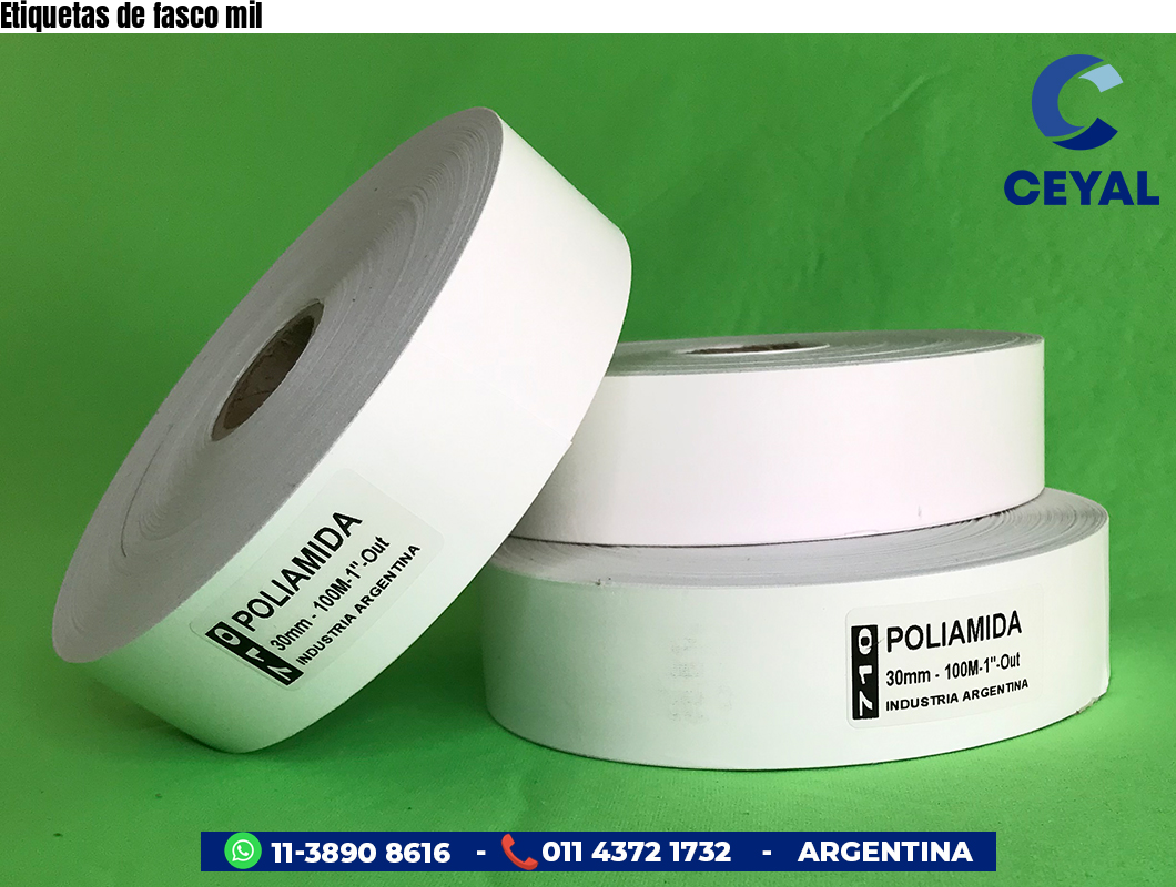 Etiquetas de fasco mil