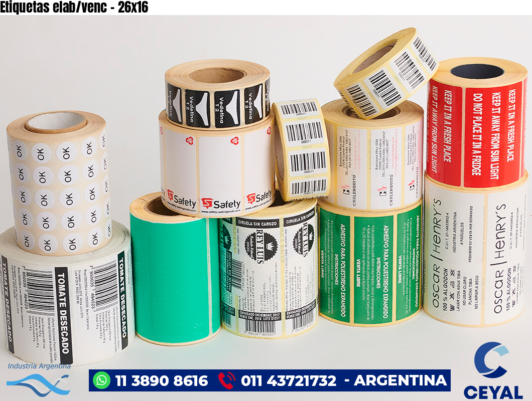 Etiquetas elab/venc - 26x16