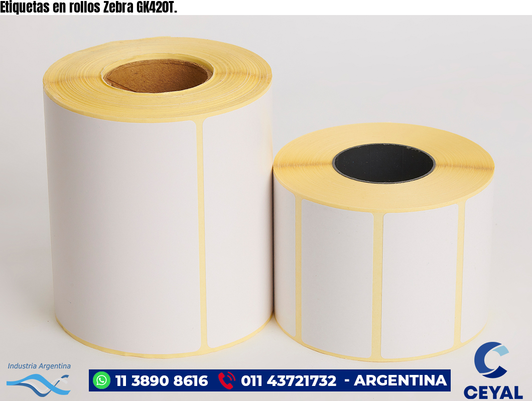 Etiquetas en rollos Zebra GK420T.