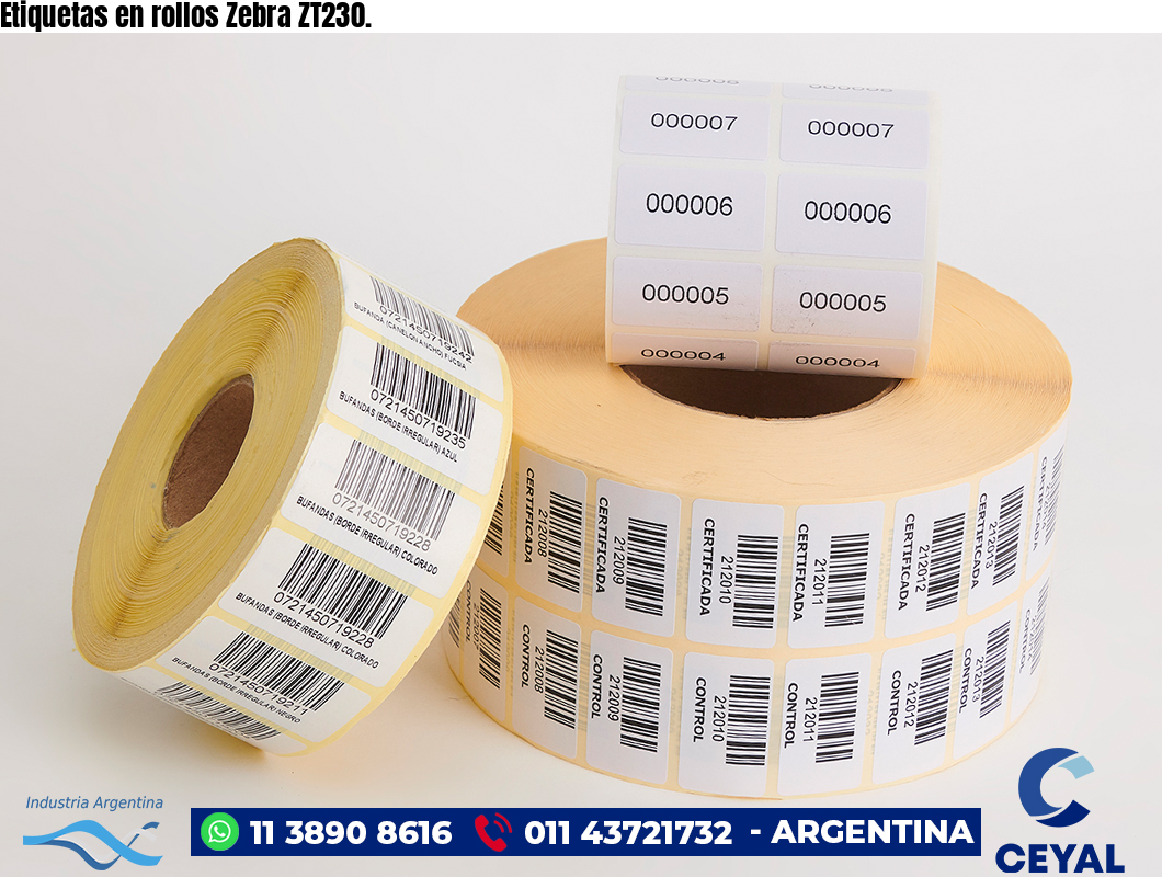 Etiquetas en rollos Zebra ZT230.