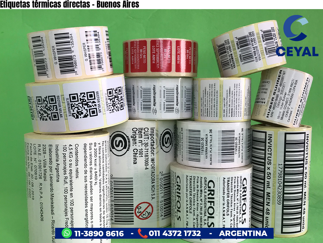 Etiquetas térmicas directas - Buenos Aires