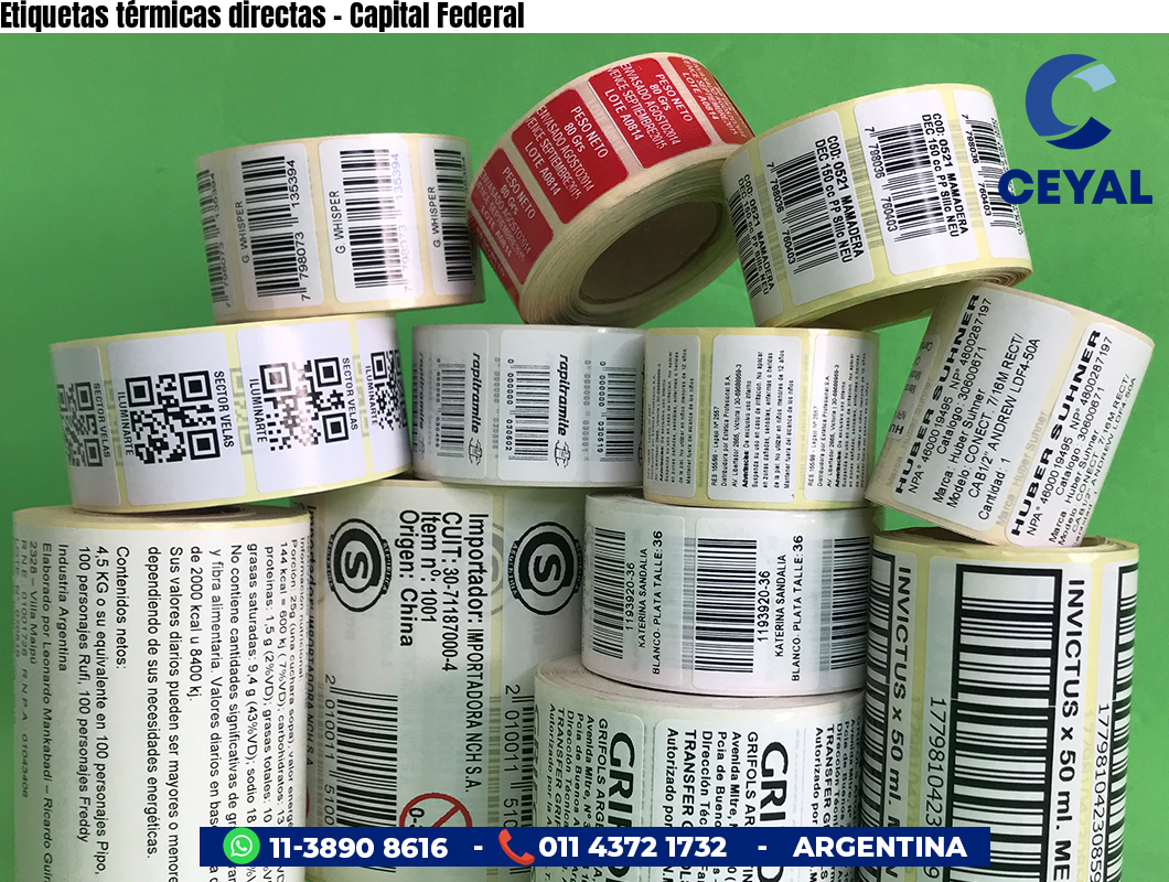Etiquetas térmicas directas - Capital Federal