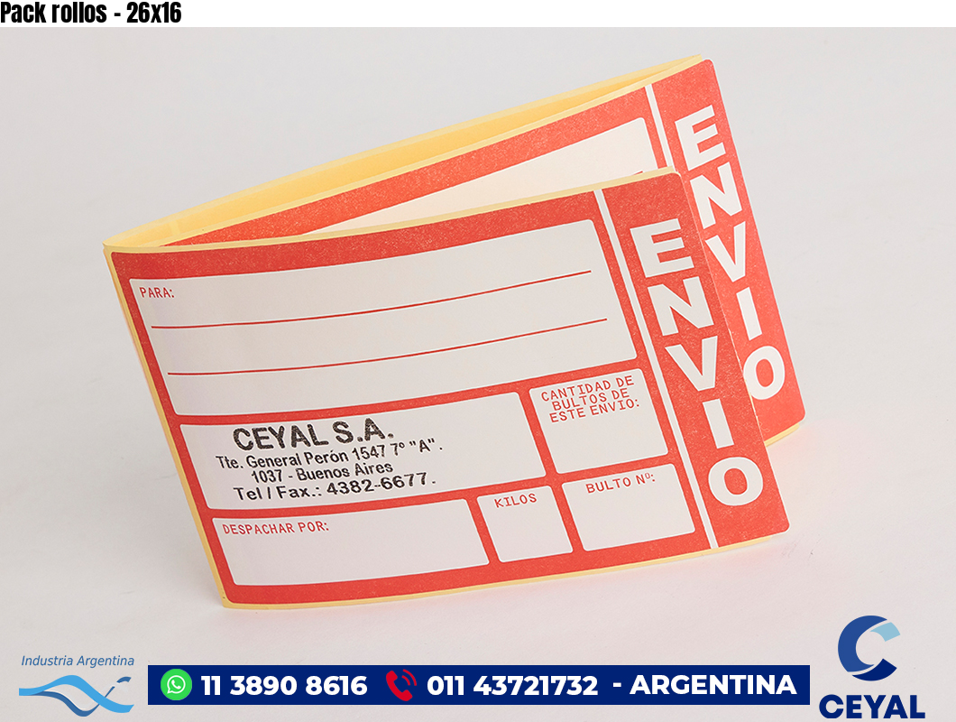 Pack rollos - 26x16